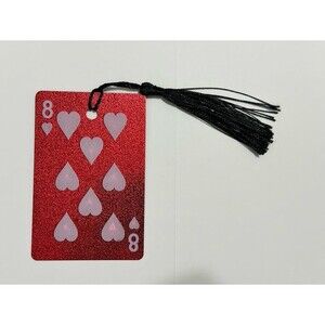 8 of Hearts Card Bookmark with Tassel